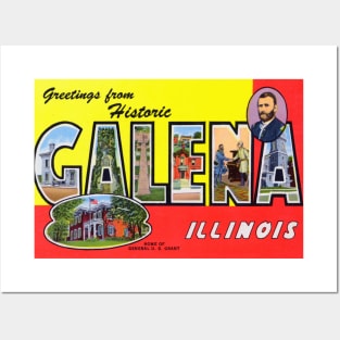 Greetings from Galena Illinois, Vintage Large Letter Postcard Posters and Art